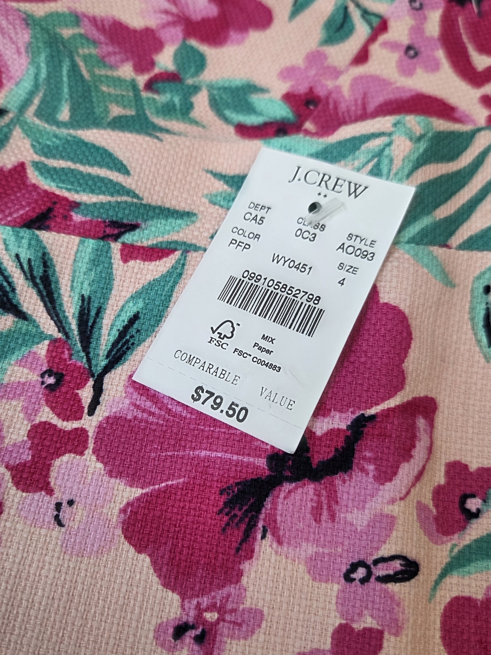 J. Crew Pink and Teal Floral Skirt - Picture 3 of 6
